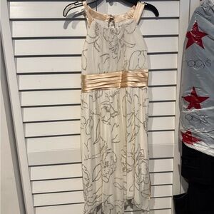 Macy's Cream and Gold Kids Formal Dress